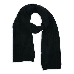 Portolano Unisex Black Cashmere Scarf 10" X 66" NWT